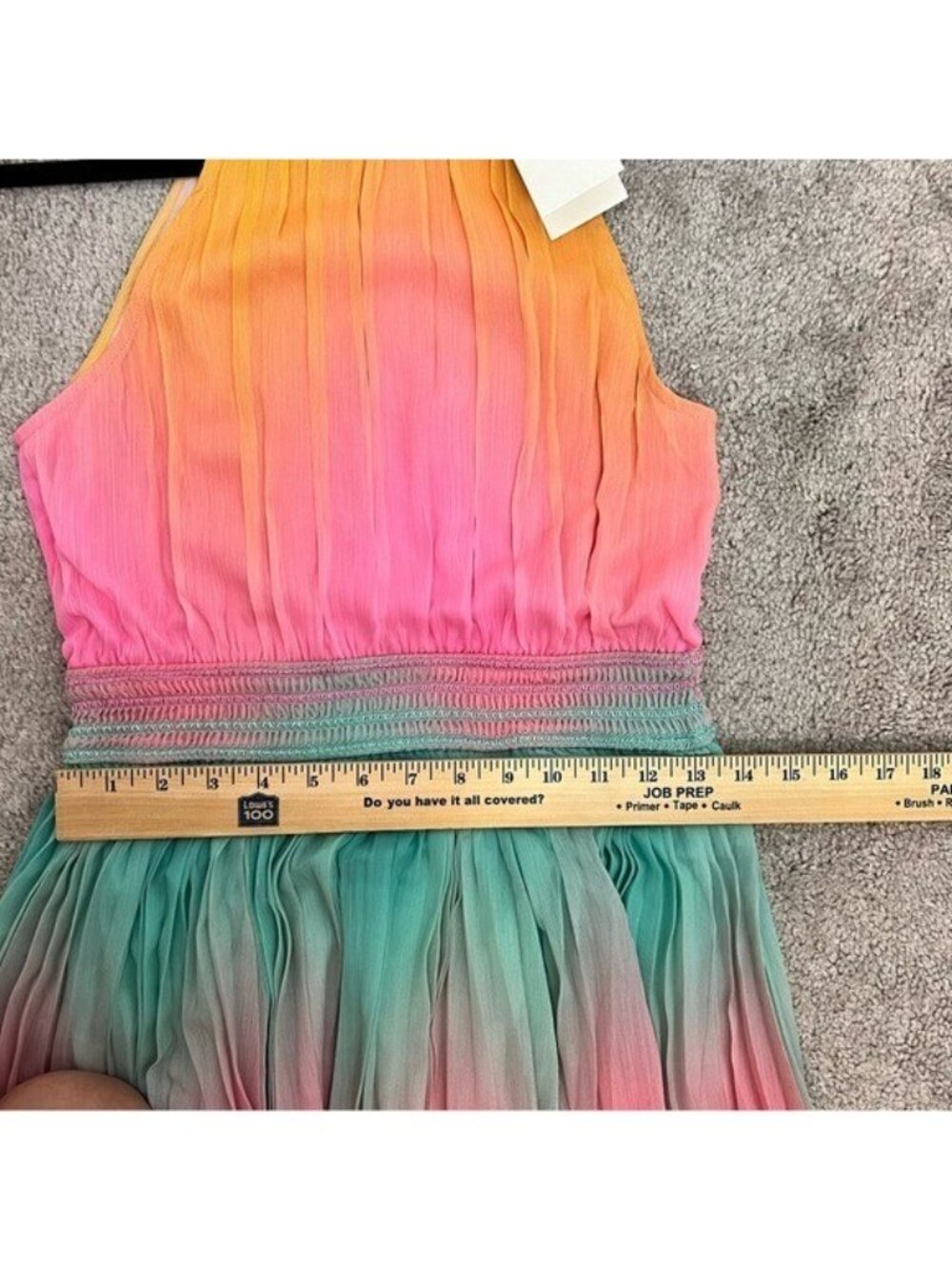 Rococo Sand Zale Halter Maxi Dress Sz M Pink Rainbow Ombre Boho Coastal Vacay - Picture 13 of 13